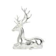 thumbnail image 2 of DAMAI Christmas Reindeer Figurines Decorations, Sitting Standing Xmas Deer Statues, Glossy Elk Sculpture Tabletop Ornaments for Mantel Fireplace Table Centerpieces Home Décor(Sliver Sitting), 2 of 5