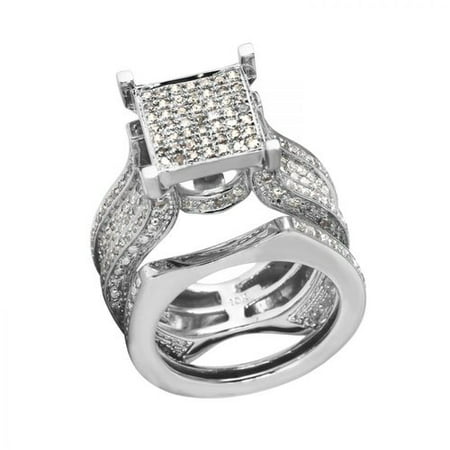 Ladies 1.38 Carat Diamond 10k White Gold Ring