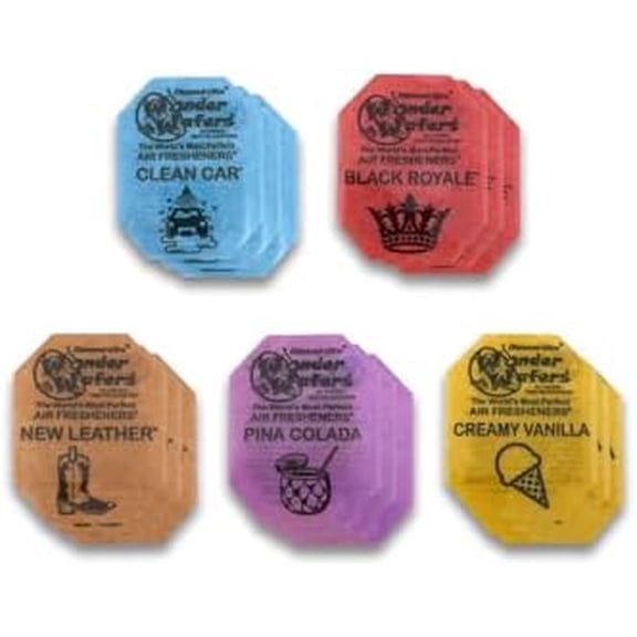 , Wonder Wafers Top 5 Scents Sample Pack of Car Air Fresheners (15 Pack)$$Vehicle Parts & Accessories