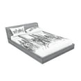 thumbnail image 2 of Ambesonne Modern Fitted Sheet & Pillow Sham Set, Sketchy NYC Cityscape, Queen, Grey White, 2 of 2