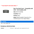 thumbnail image 2 of Rear Tow Hook Cover - Compatible with 2010 - 2016 Cadillac SRX 2011 2012 2013 2014 2015, 2 of 2