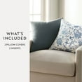 thumbnail image 3 of Noble Linens 2-Pack Cotton Slub Decor Throw Pillows - Jacobean Navy, 3 of 4