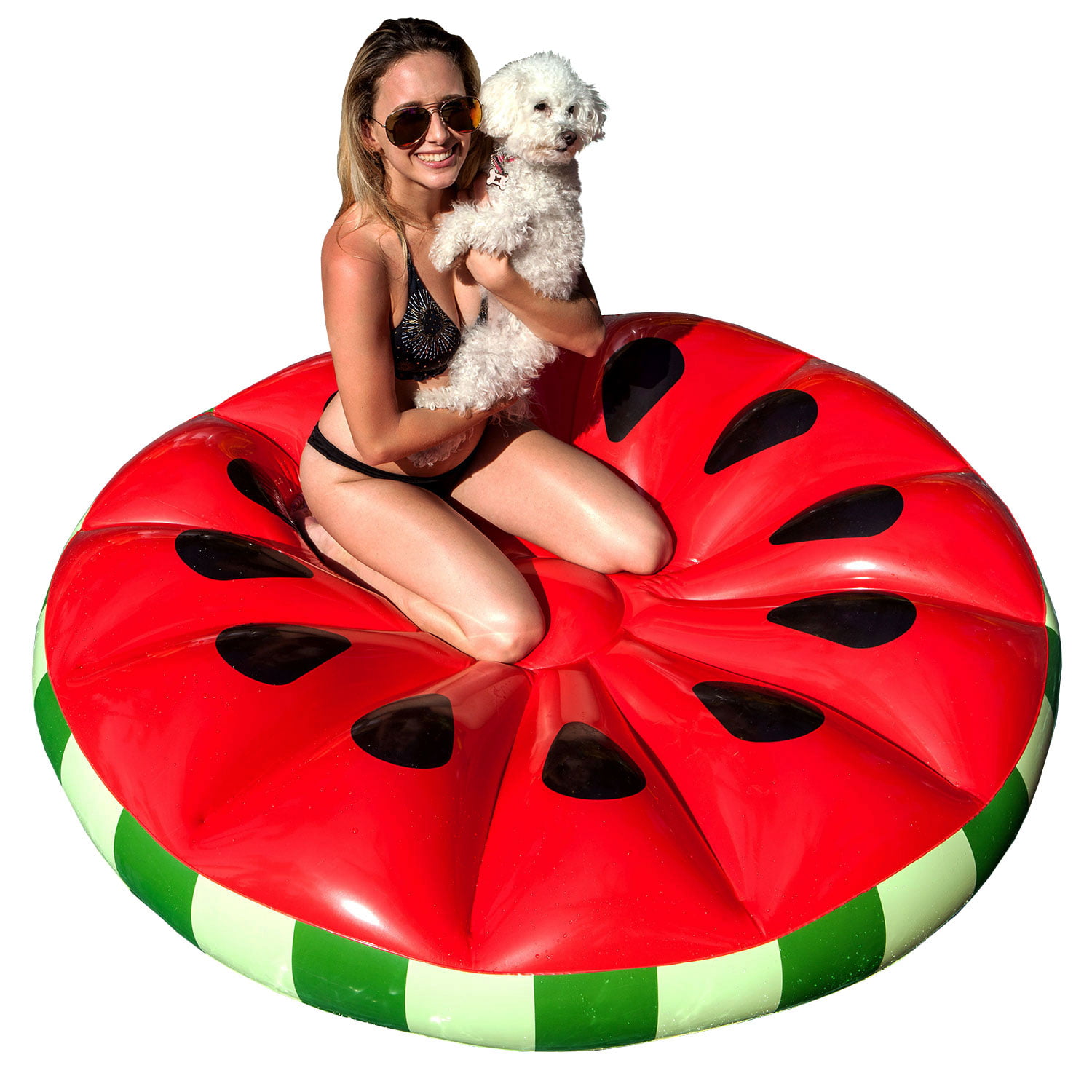 GIANT WATERMELON POOL FLOAT LOUNGE INFLATABLE PARTY EASY DEFLATE SUMMER FUN 6 FT 