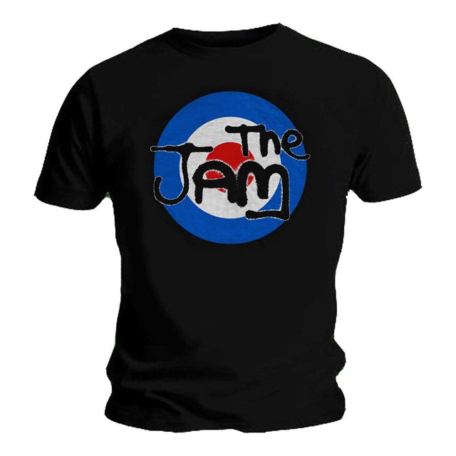 The Jam - Camiseta Logotipo de Algodón para Adultos Unisex (Negro)