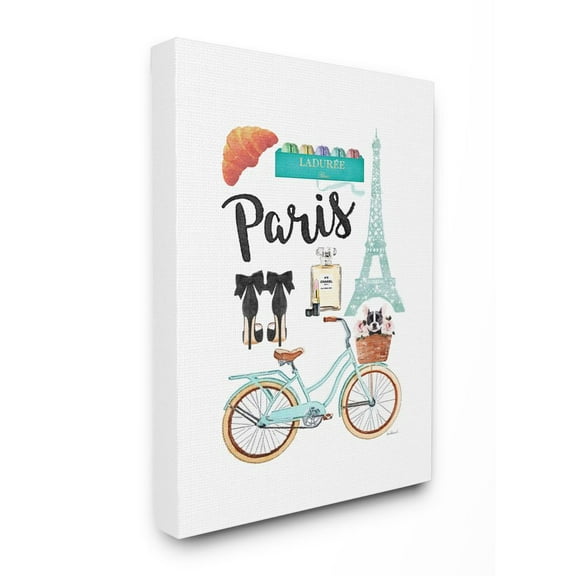 Stupell Industries Paris Objects Bike Heels Glam Fashion Watercolor Canvas Wall Art by Amanda Greenwood