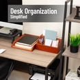 thumbnail image 2 of Mind Reader PU Leather Desk Organizer and Letter Tray Set, Stackable Paper Tray, Pen Cup and Card Holder, Brown, 2 of 7