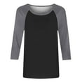 thumbnail image 5 of Holzkary 3/4 Sleeve Tops for Women Workout Jersey Shirts Baseball Style Raglan Tshirts Casual Color Block Tees Comfy Steetwear Women's 3/4 Shoulder Sleeve Color Blocked T Shirt Top Black L, 5 of 5