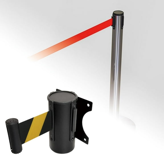 koolsoo Retractable Belt Barrier Crowd Control Wall Barrier Wall Mount Practical Caution Belt Safe Barrier Belt for Malls Banks Hotel 5m