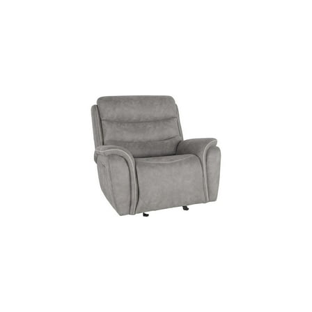 New Classic Furniture Kamari Fabric Power Glider Recliner, Gray