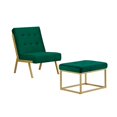 thumbnail image 3 of Accent Chair with Ottoman Set, Modern Accent Chair with Tufted Seat Cushion and Metal Frame, Uphosltered Single Sofa Chair Leisure Chair with Footrest for Living Room, Bedroom, Balcony, Green, 3 of 7