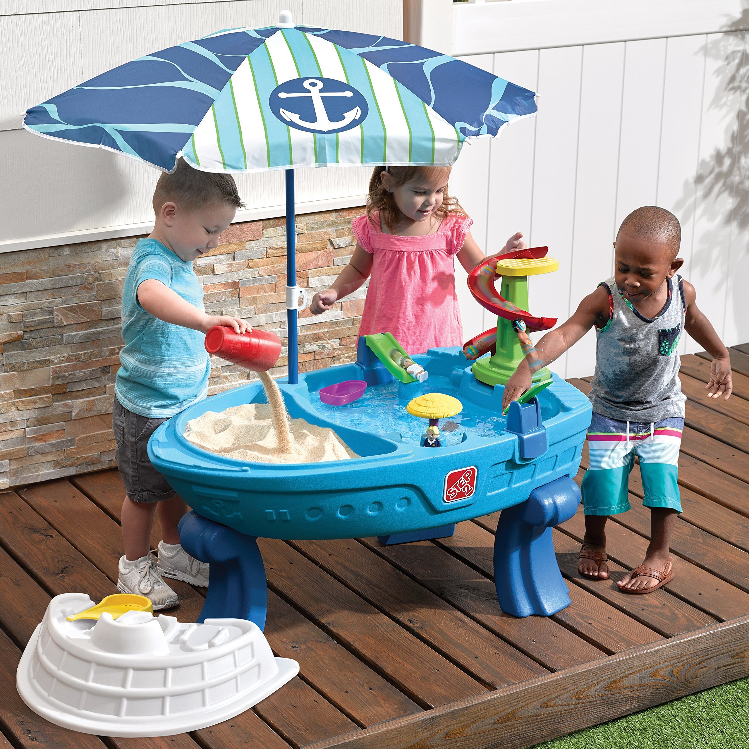 Step2 Fiesta Cruise Sand & Water Play Table with Umbrella - image 3 of 5