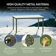 thumbnail image 6 of WestinTrends Playa 7-Piece Outdoor Metal Rectangle Patio Dining Table Set With Stackable Patio Dining Side Chairs, Olive Green, 6 of 15