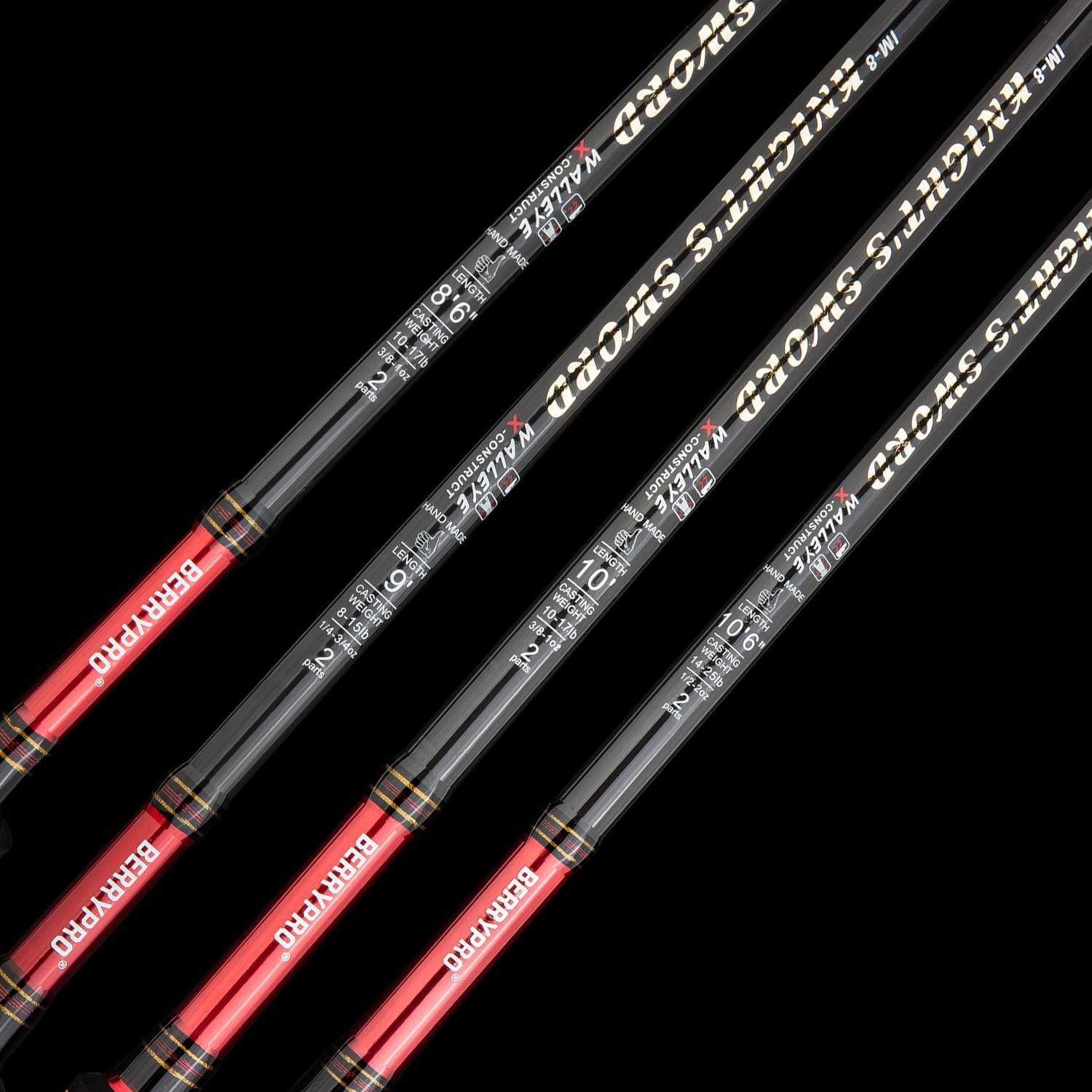 BERRYPRO Salmon Fishing Rod Steelhead Spinning Rod IM8 Carbon Walleye Fishing Rod(9'-2PC)