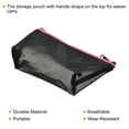 thumbnail image 5 of Uxcell 9"x2"x6" Portable Travel Mesh Toiletry Cosmetic Makeup Bag with Zipper, Red, 5 of 5