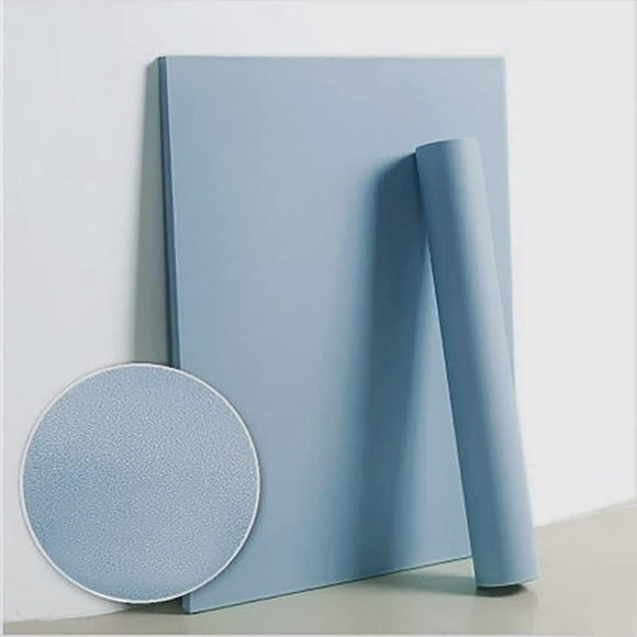 shiyou-Blue Peel and Stick Waterproof Solid Blue Wallpaper 236"x17.7" Removable Wallpaper Blue Textured Shelf Drawer Liner Decal Vinyl