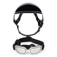 thumbnail image 1 of Casco para cachorros, gafas protectoras UV, correa ajustable para perros, casco resistente al viento y a la nieve, máscara para los ojos para montar a caballo para perros, 1 of 6