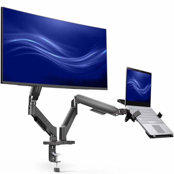 VIVO Universal Adjustable Monitor and Laptop Desk Mount, C-clamp and Grommet