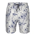 thumbnail image 3 of Cauagu Indigo Tie Dye Print Men's Swim Trunks,Hawaiian Bathing Suit Swimsuits Beach Shorts with Pockets for Men Quick Dry Swimming Board Shorts-X-Large, 3 of 6