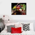 thumbnail image 4 of COMIO  Kitchen Picture Wall Decor Fruits and Vegetables in Basket Canvas Prints Various Food Paintings Dining Room Decor, 4 of 4