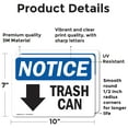 thumbnail image 2 of (2 Pack) Trash Can [Down Arrow] Sign, 2 of 7