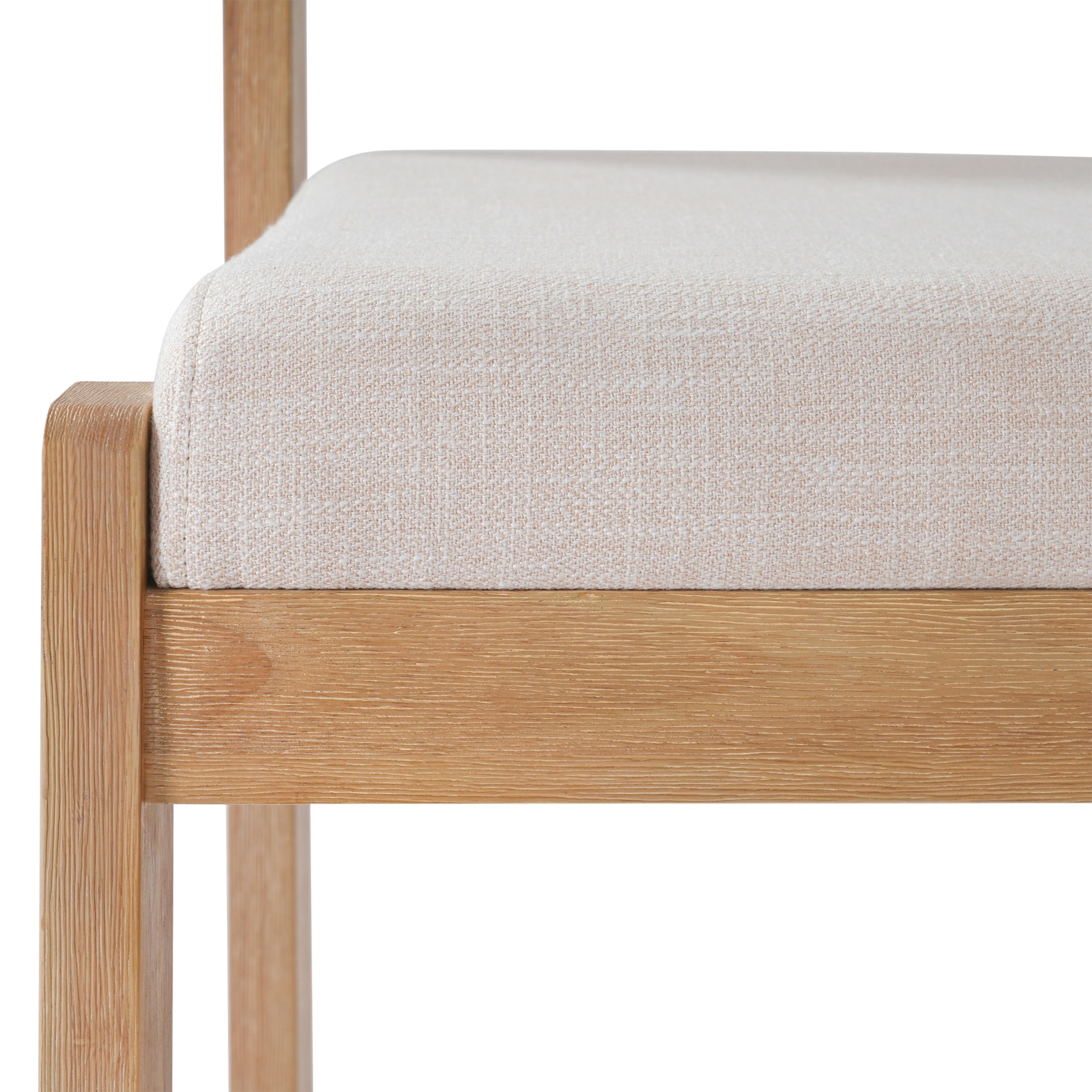 Christopher Knight Home Modern Upholstered Dining Side Chairs, Wood Frame, Natural+Beige, Set of 2