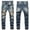 1940Blue4960, variant on HAYIMI Toddler Pants Boys Distressed Jeans High Street Fashion Casual Long Pants Kids Comfortable Stretch Denim Trousers Spring Autumn Fashionable Solid Color Daily Slacks