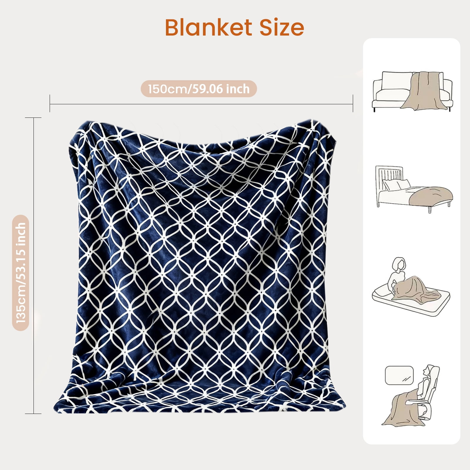 WATO FT Heated Blanket Electric Throw Blanket with Built-in Button Controller 50"x60" One-Touch Cozy Warm 4 Heat Levels & 4 Hours Auto-off Overheat Protection