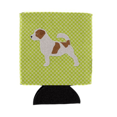 

Carolines Treasures BB3807CC Jack Russell Terrier Checkerboard Green Can or Bottle Hugger Can Hugger multicolor