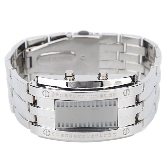 Reloj Binario, Reloj Digital Reloj LED Para Hombre Con Modo De Hora Binaria Reloj De Cuarzo Resistente Al Agua Con LED Brillantes Para La Oscuridad Doble Cierre