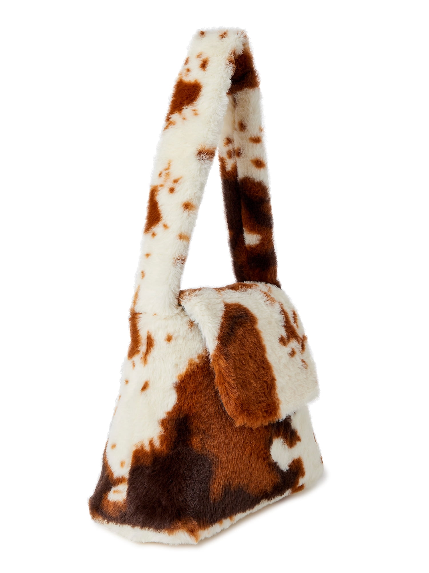 No Boundaries Women's Cow Print Layla Handbag Brown