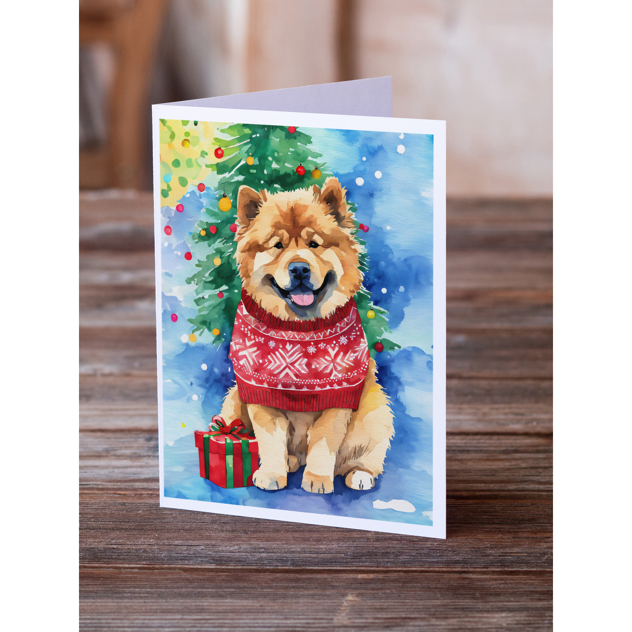 Chow Chow Christmas Greeting Cards Pack of 8 7 in x 5 in