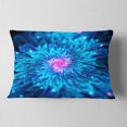thumbnail image 2 of Designart Magical Blue Glowing Flower - Floral Throw Pillow - 12x20, 2 of 5