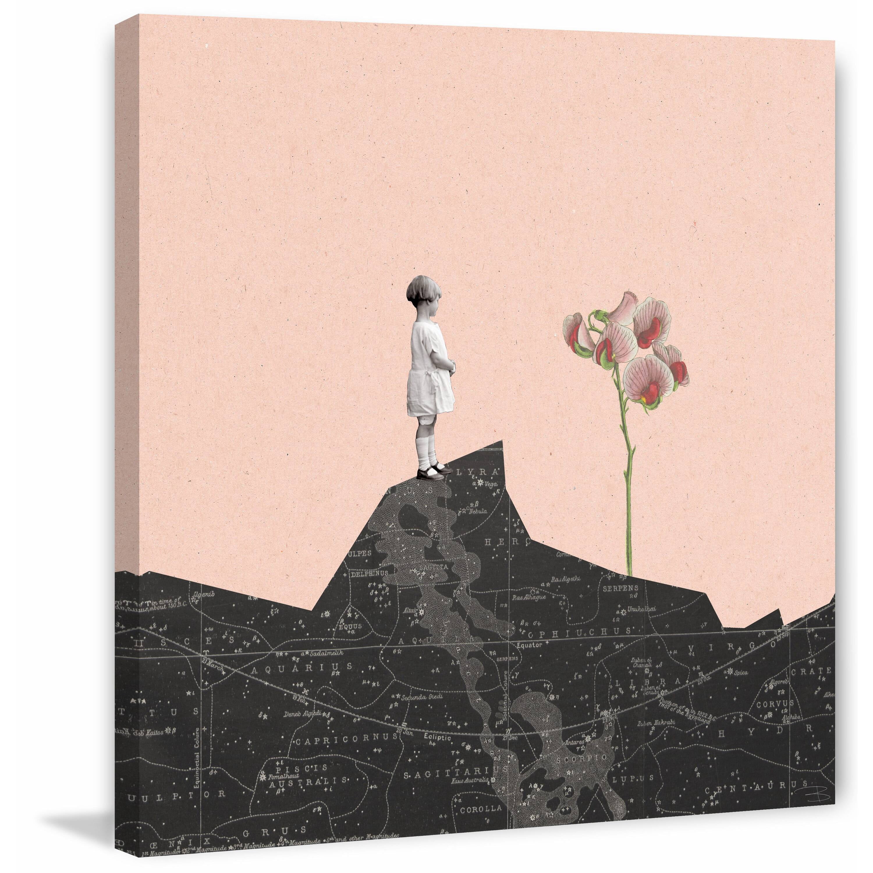 "Nina Mira Flor Rosa" Painting Print on Wrapped Canvas