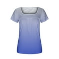 thumbnail image 5 of Jgppe Tunique pour Femmes Col Carré Doux Fluide Manches Courtes Blouses d'Été pour Femmes, 5 of 5