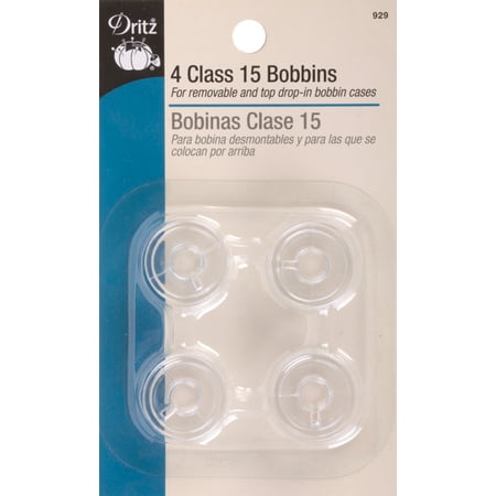 Drive Bobbin - Dritz Class 15 Bobbins 4/Pkg-Plastic