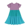 thumbnail image 5 of MKOSPLRT Babydoll Dress for Kids 4-15 Years Short Sleeve Crew Neck Tiered Dress Cute Color Block Swing A Line Dresses for Summer Beach, 5 of 5