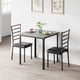 thumbnail image 1 of Juego pequeño de mesa de comedor para 2 personas, 3 piezas con sillas acolchadas de PU, gris, 1 of 7
