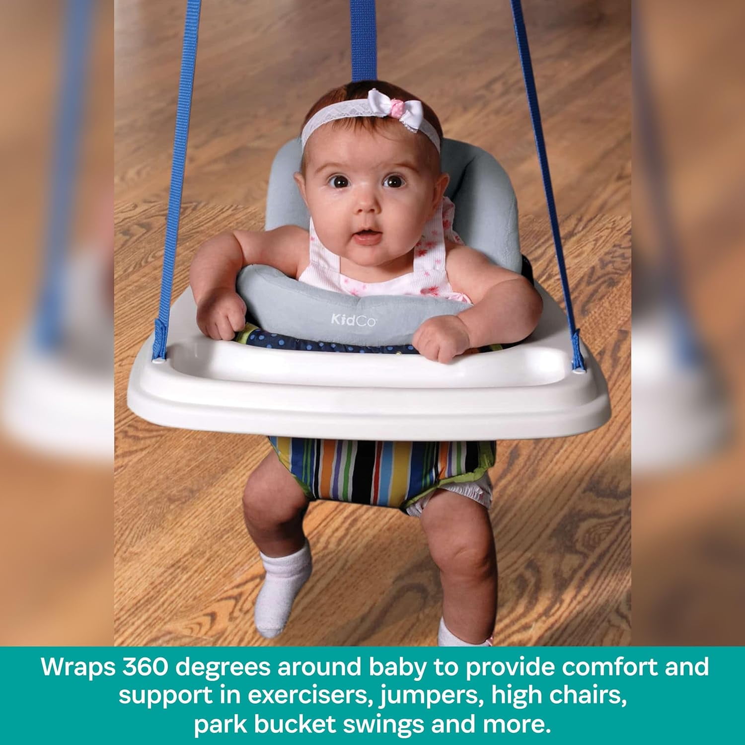 KidCo TR5201 - HuggaPod Portable Baby Seated Support - Situp Baby Seat, Portable Infant Sit Up Seat for Jumpers, Swings, and More, Machine Washable (Gray)