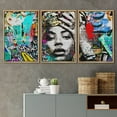 thumbnail image 2 of wall26 Framed Canvas Print Wall Art Set Urban High Contrast Beyonc Portrait Graffiti &amp; Street Art People Illustrations Pop Art Bohemian Colorful for Living Room, Bedroom, Office - 16"x24&quo, 2 of 5