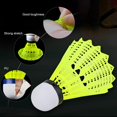 thumbnail image 3 of 6Pcs Nylon Feather Badminton Shuttlecocks, Medium Speed Flight Stability, Durable, Suitable for Club Match or Family Play, 3 of 8