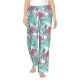 thumbnail image 2 of Goofa Flamingo Printed Soft Pajama Pants for Women, Wide Leg Comfy Casual Lounge Yoga Pants-Large, 2 of 9
