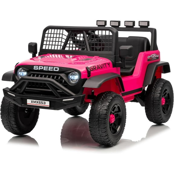 Garvee 12V Kids Ride on Car with Remote Controller, for Children 3-6 Years, Rose Red