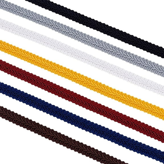 15.3 Yards 7 Colors Gimp Trim Braid Lace 1/2 inch Centipede Braid Trim Decorative Craft Lace Ribbon Sewing Trim Polyester Gimp for Upholstery Curtain Costume Crafts Sewing