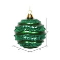 thumbnail image 2 of Vickerman 6" Green Candy Finish Wave Ball Christmas Ornament with Glitter Accents, 2 of 2