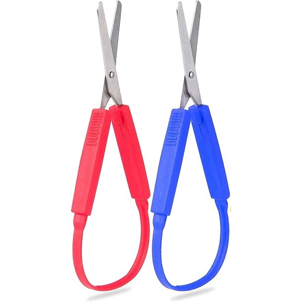 Tijeras de bucle Tijeras de agarre Mango de bucle Tijeras de apertura automática Tijeras de corte adaptables para niños y adultos Necesidades especiales, papeleo, costura ShuxiuWang 9024715386458