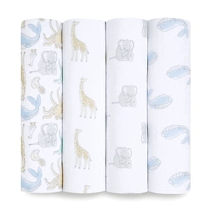 Aden + Anais Muslin Swaddle Blankets, 4-Pack, 44x44 Inch