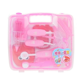 Toy Medical Kit 9pcs Kids Dentist Doctor Pretend Play Set,Pink 