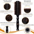 thumbnail image 6 of Belula Care Boar Bristle Round Brush for Blow Drying Set. Round Hair Brush with Medium 2.4" Wooden Barrel., 6 of 8