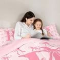 thumbnail image 5 of Erosebridal Cute Bowknot Ribbon 7-Piece Bedding Comforter Set,Pink Letter R Monogrammed King Bedding Sets For Girls Kids,Pink Reversible, 5 of 7