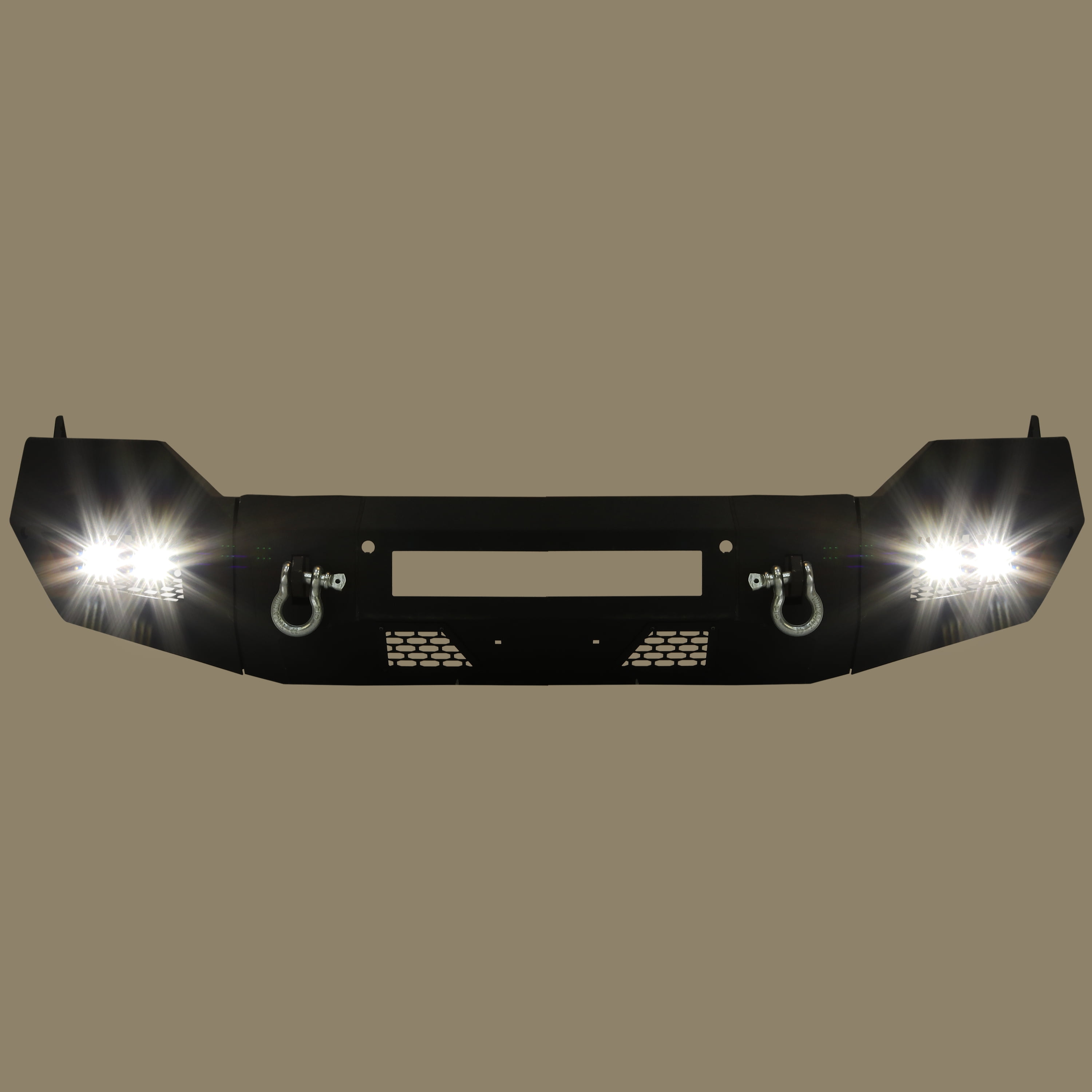 Kojem Front Bumper Off-road 3-Piece Modular for Dodge Ram 1500 Classic 2WD/4WD 2013-2021 14 15 16 17 18 19 20 with 4 LED Lights Textured Black
